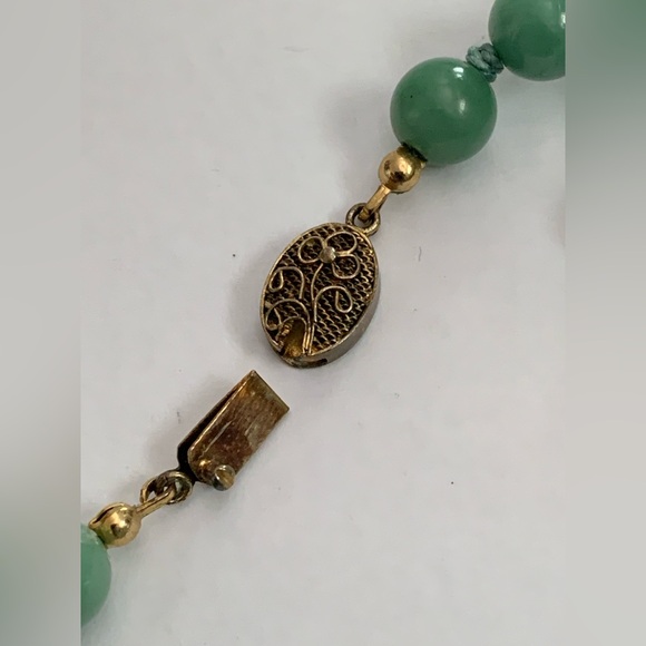 New vintage jade polished pearls beads necklace - Picture 11 of 12